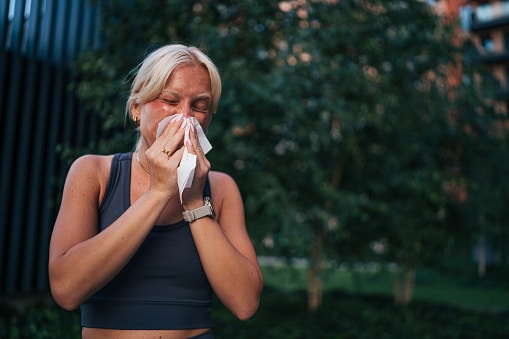 Athlete with allergies